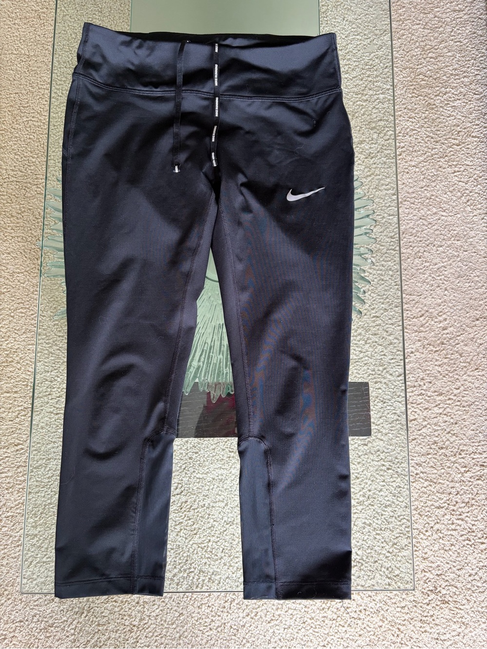 💜 Nike Black Athletic Capri Leggings with Drawstring